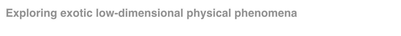Exploring exotic low-dimensional physical phenomena